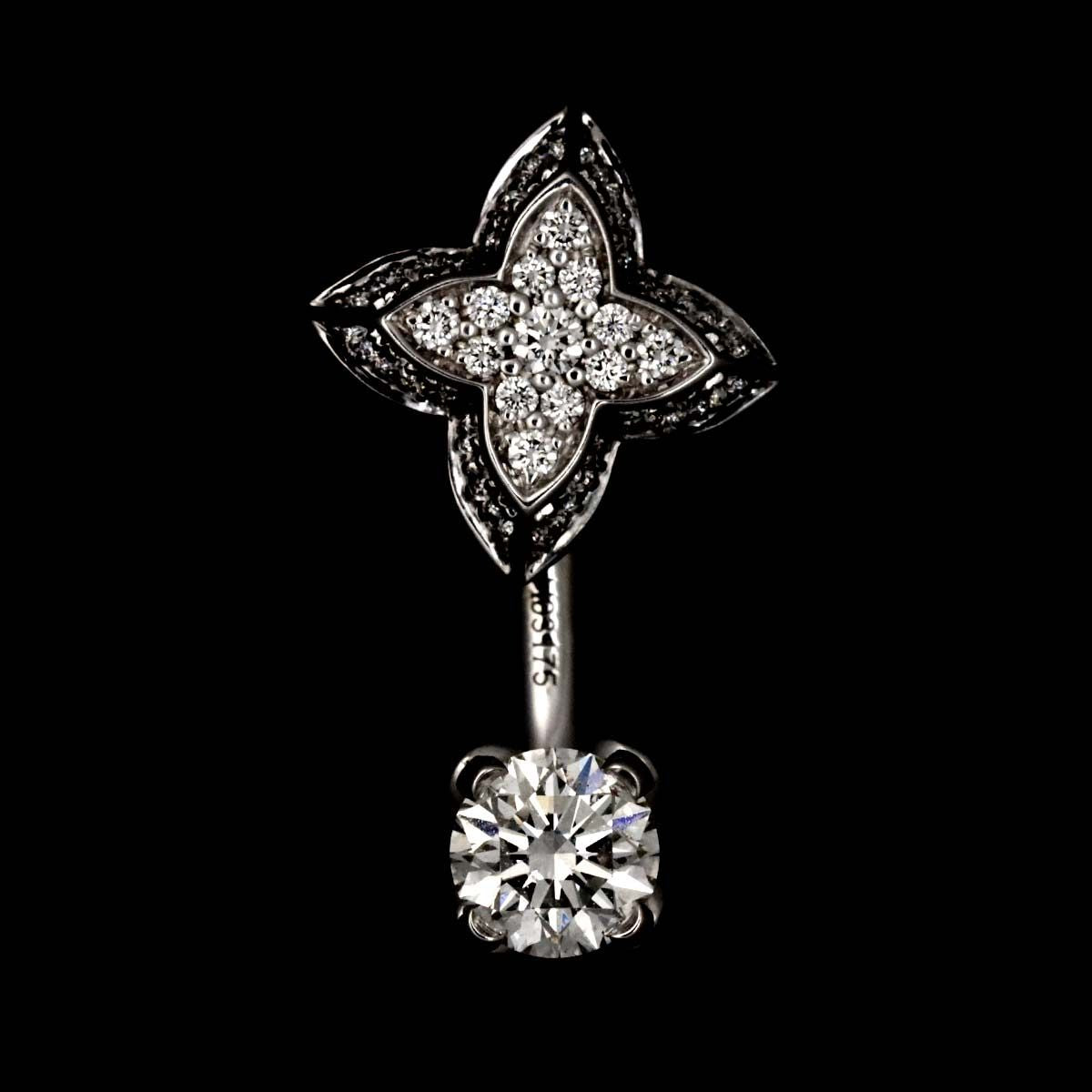 Louis Vuitton LV Double Round Diamond Earrings 18k WG 750 Pierced — view 7