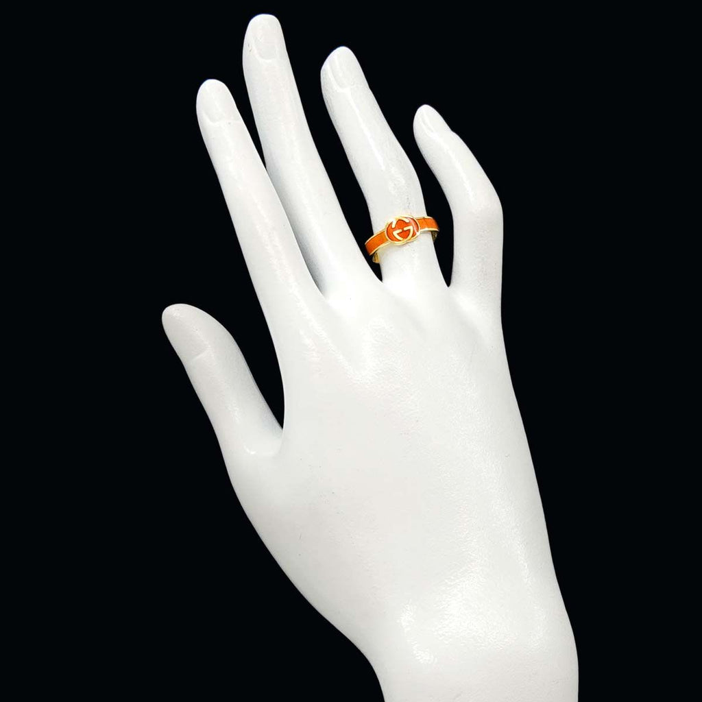 Gucci Interlocking Ring Enamel 18k YG Yellow Gold — view 7