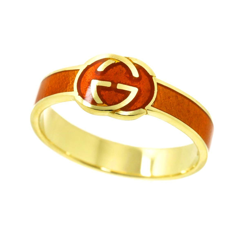 Gucci Interlocking Ring Enamel 18k YG Yellow Gold — view 5