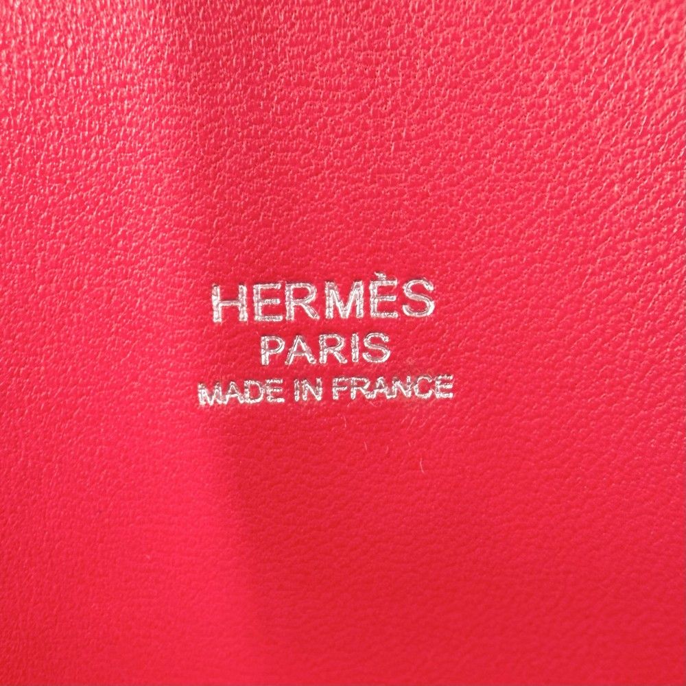 Hermes 2-Way Bolide 35 Shoulder Bag Crossbody Leather Red Silver — view 4