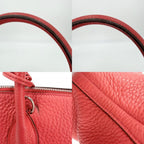 Hermes 2-Way Bolide 35 Shoulder Bag Crossbody Leather Red Silver — view 7