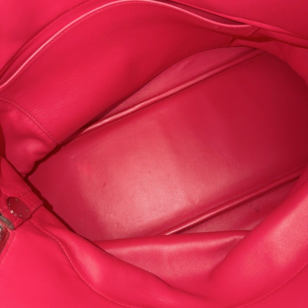 Hermes 2-Way Bolide 35 Shoulder Bag Crossbody Leather Red Silver — view 3