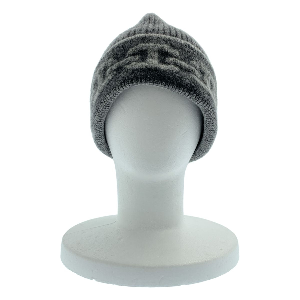 Hermes Heaven Cashmere Chaine D'ancre Motif Knit Cap L Gray Hat — view 2
