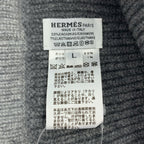 Hermes Heaven Cashmere Chaine D'ancre Motif Knit Cap L Gray Hat — view 6