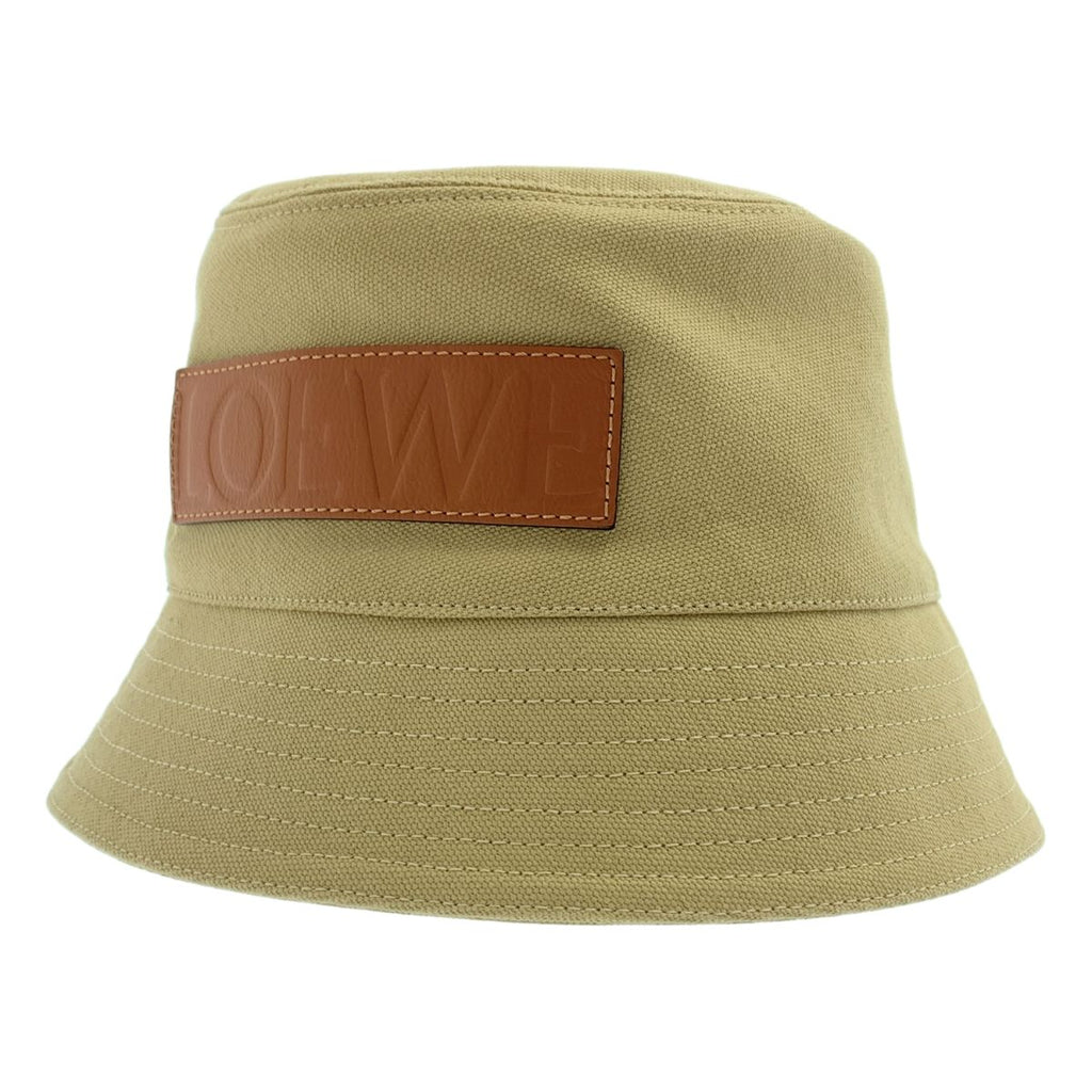 Loewe Paula's Ibiza Leather Logo Patch Bucket Hat 57 Beige — view 4