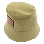Loewe Paula's Ibiza Leather Logo Patch Bucket Hat 57 Beige — view 3