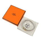 Hermes Mini Click Chaine D'ancre Bangle Brown Glasse Silver Gold Bracelet — view 2