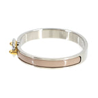 Hermes Mini Click Chaine D'ancre Bangle Brown Glasse Silver Gold Bracelet — view 4