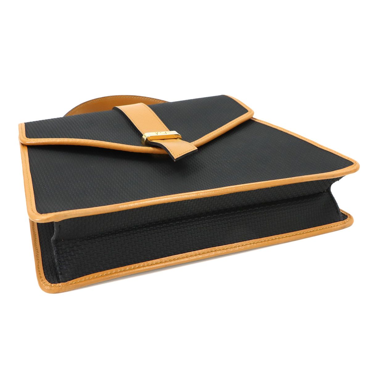 Saint Laurent Yves 2-Way Bag Leather Black Brown Vintage — view 4