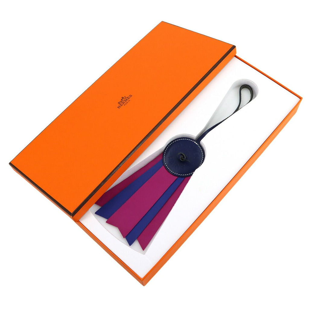 Hermes Paddock Flot Bag Charm Vache Hunter Agno Milo Blue — view 2