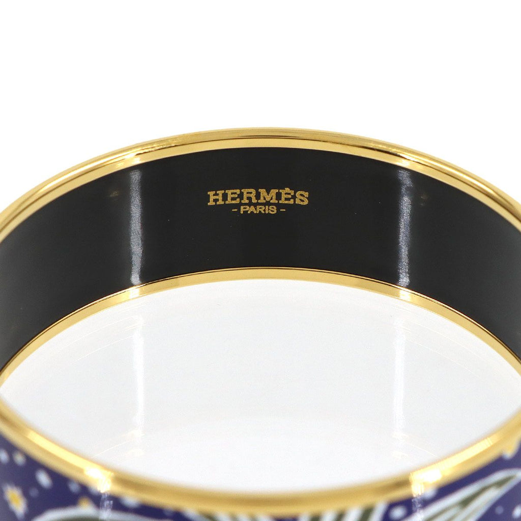 Hermes Enamel GM Bangle Bracelet Blue Gold Email GM — view 6