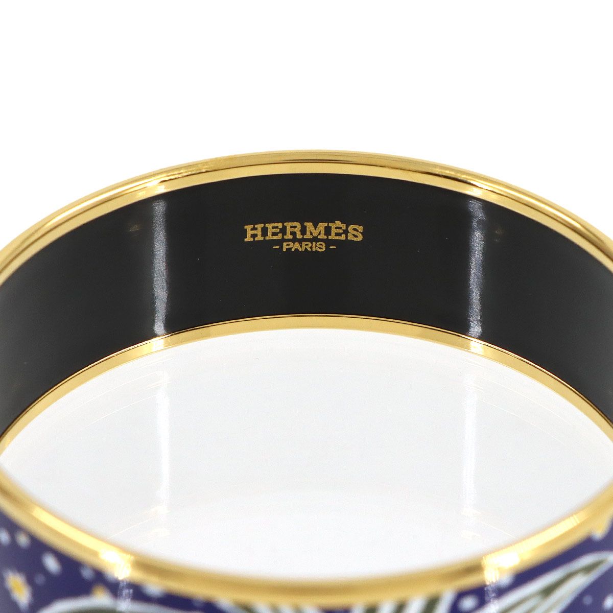 Hermes Enamel GM Bangle Bracelet Blue Gold Email GM — view 6