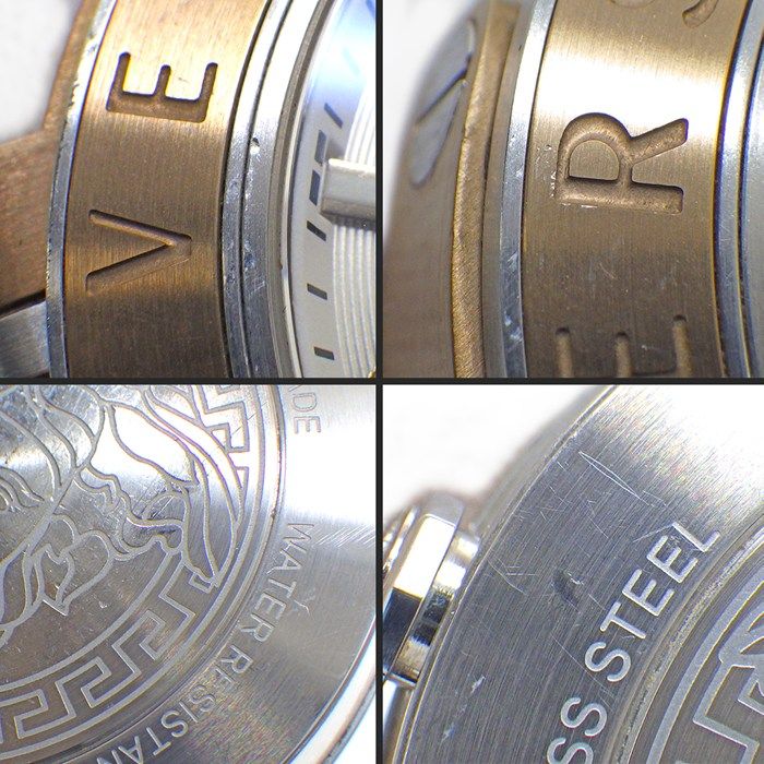 Versace Watch Pro Date Small Second Dual Time Display Sunray Silver Dial SS — view 6