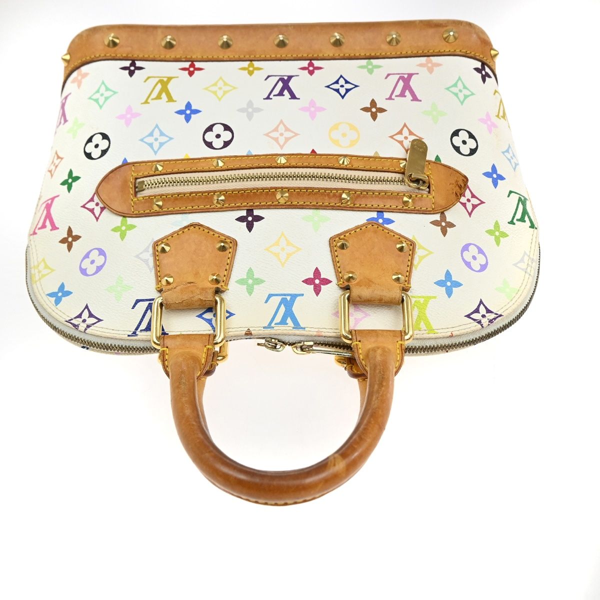 Louis Vuitton Alma Handbag Monogram Multicolor White — view 5