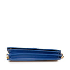 Prada Chain Shoulder Wallet Blue Saffiano Leather Handbag — view 3