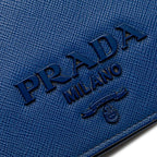 Prada Chain Shoulder Wallet Blue Saffiano Leather Handbag — view 5