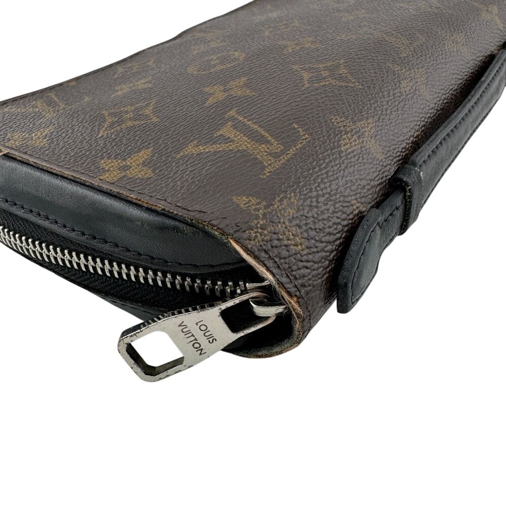 Louis Vuitton Round Zip Wallet Zippy XL Monogram Macassar Leather Second Brown — view 5