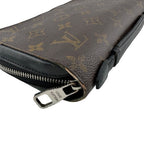 Louis Vuitton Round Zip Wallet Zippy XL Monogram Macassar Leather Second Brown — view 5