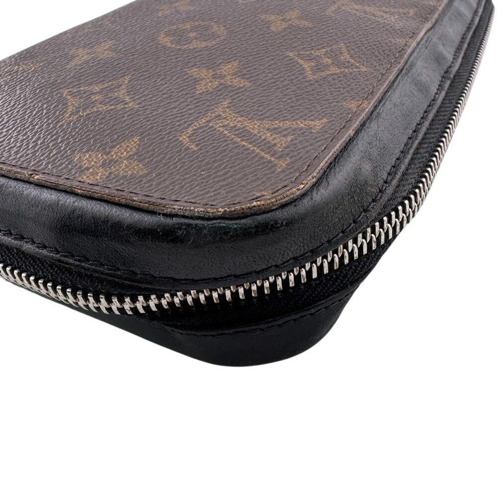 Louis Vuitton Round Zip Wallet Zippy XL Monogram Macassar Leather Second Brown — view 3