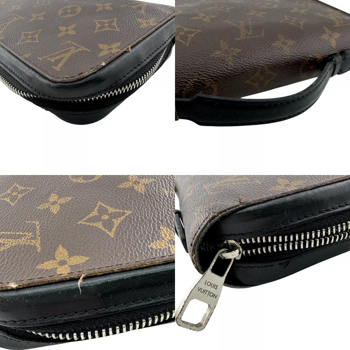 Louis Vuitton Round Zip Wallet Zippy XL Monogram Macassar Leather Second Brown — view 6