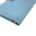 Hermes Series Button Dogon GM Togo Wallet Blue — view 3