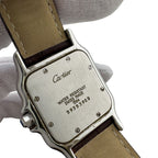 Cartier 3 Hands Date Santos Garbe Leather Watch Brown — view 5