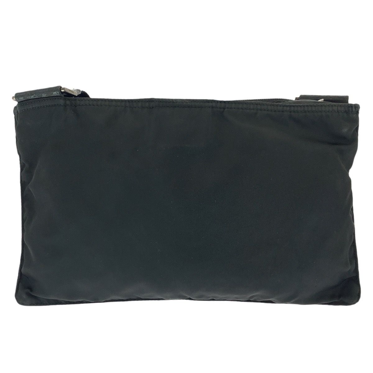 Prada Tessuto Black Silver Nylon Shoulder Bag — view 2