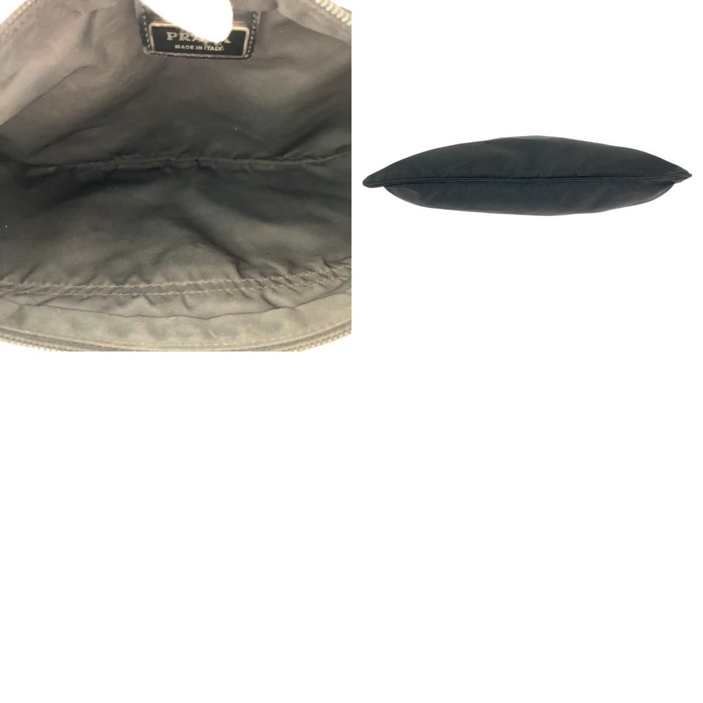 Prada Tessuto Black Silver Nylon Shoulder Bag — view 9