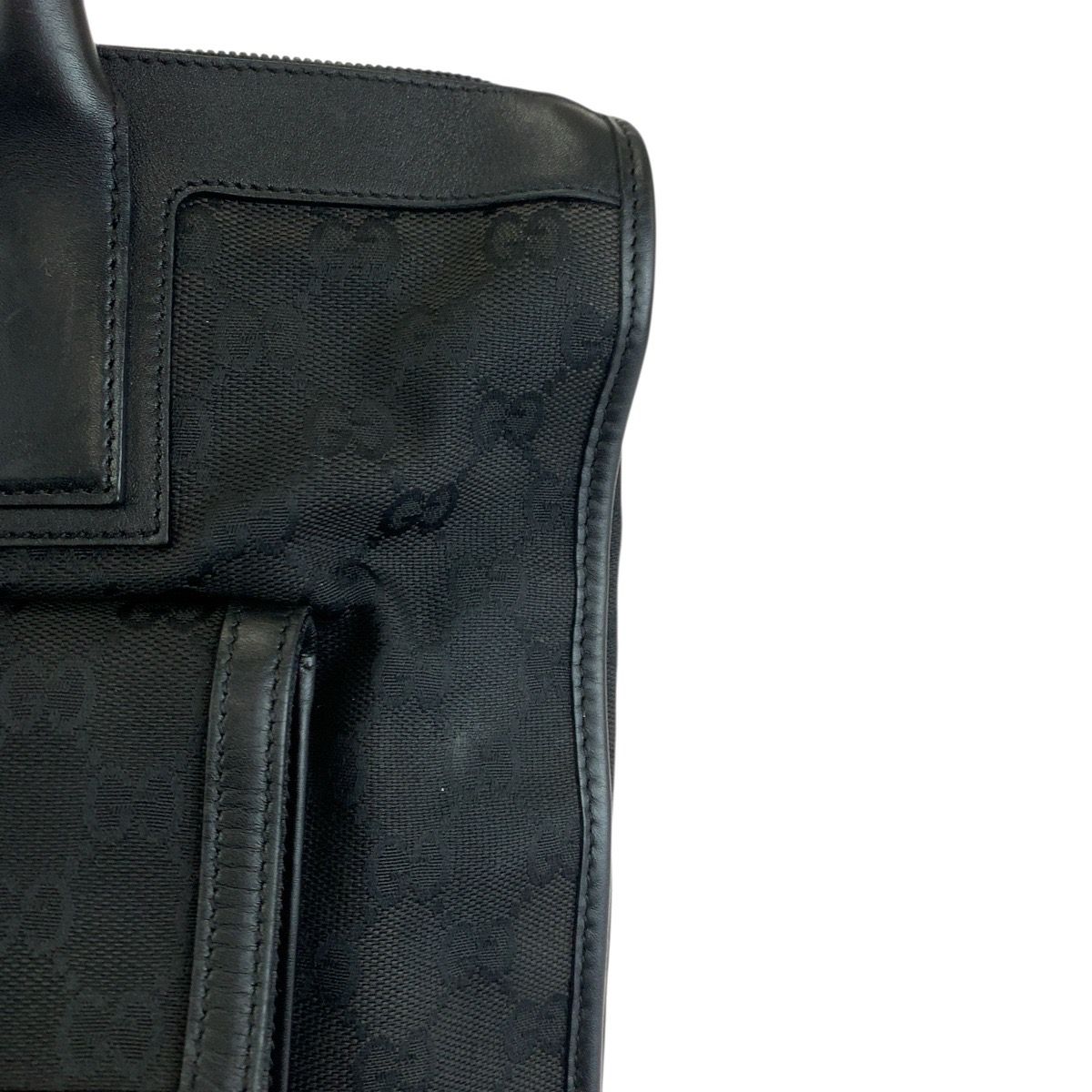Gucci Black Silver GG Canvas Leather 000 Tote — view 6