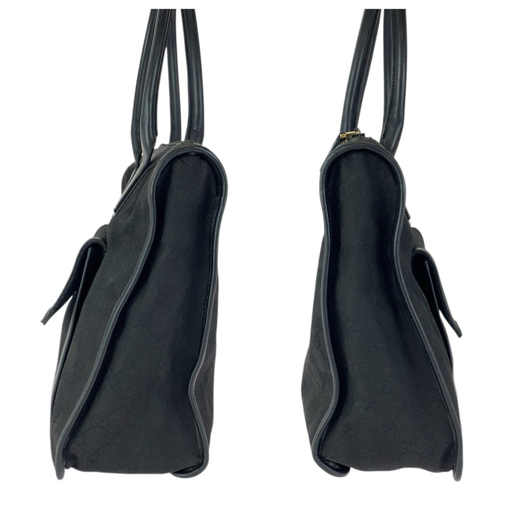 Gucci Black Silver GG Canvas Leather 000 Tote — view 8