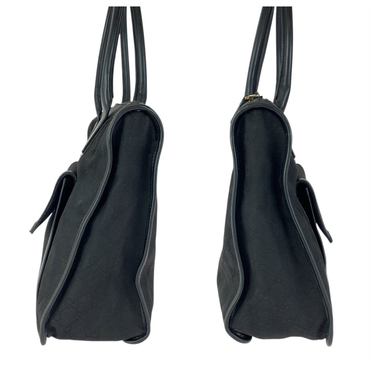 Gucci Black Silver GG Canvas Leather 000 Tote — view 8
