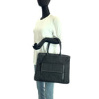 Gucci Black Silver GG Canvas Leather 000 Tote — view 7
