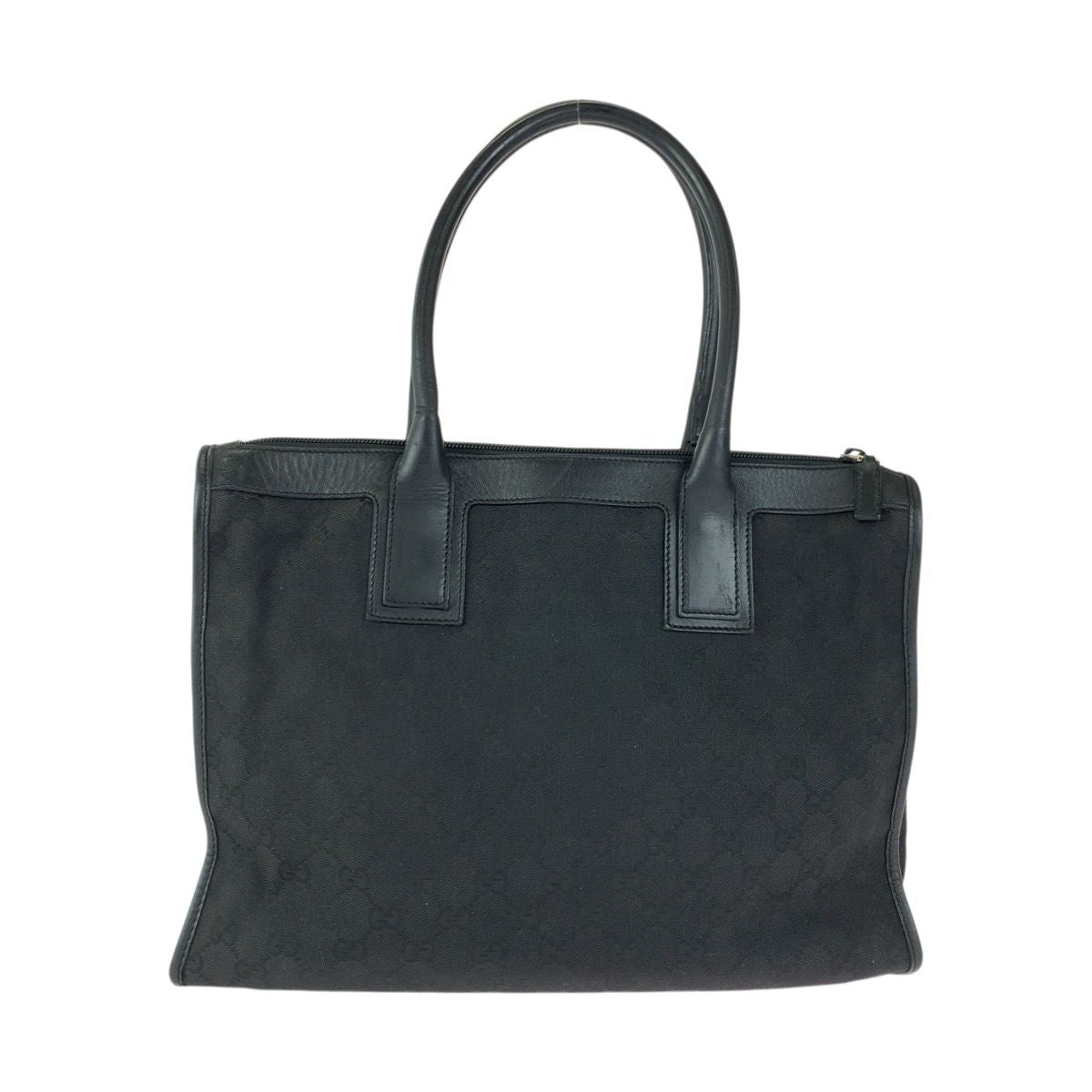 Gucci Black Silver GG Canvas Leather 000 Tote — view 2