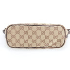 Gucci GG Canvas Leather Handbag Brown Ebm