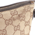 Gucci GG Canvas Leather Handbag Brown Ebm