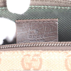 Gucci GG Canvas Leather Handbag Brown Ebm