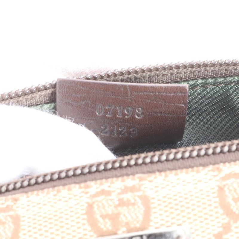 Gucci GG Canvas Leather Handbag Brown Ebm