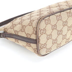 Gucci GG Canvas Leather Handbag Brown Ebm