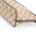 Gucci GG Canvas Leather Handbag Brown Ebm