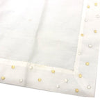 Hermes Cotton Handkerchief Embroidered Dot Bandana Pocket Chief White — view 2