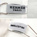 Hermes Cotton Handkerchief Embroidered Dot Bandana Pocket Chief White — view 3