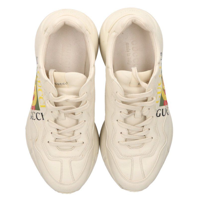 Gucci Rython GG Logo Print Light Sand Sneakers 8 — view 4