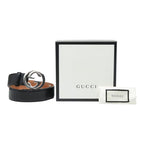 Gucci Guccissima Interlocking Belt 34 Black Leather — view 7