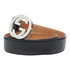 Gucci Guccissima Interlocking Belt 34 Black Leather — view 2