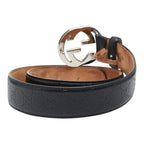 Gucci Guccissima Interlocking Belt 34 Black Leather — view 3