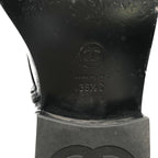 Chanel CC Logo Side Zip Lace Up Boots 36.5 Black — view 6