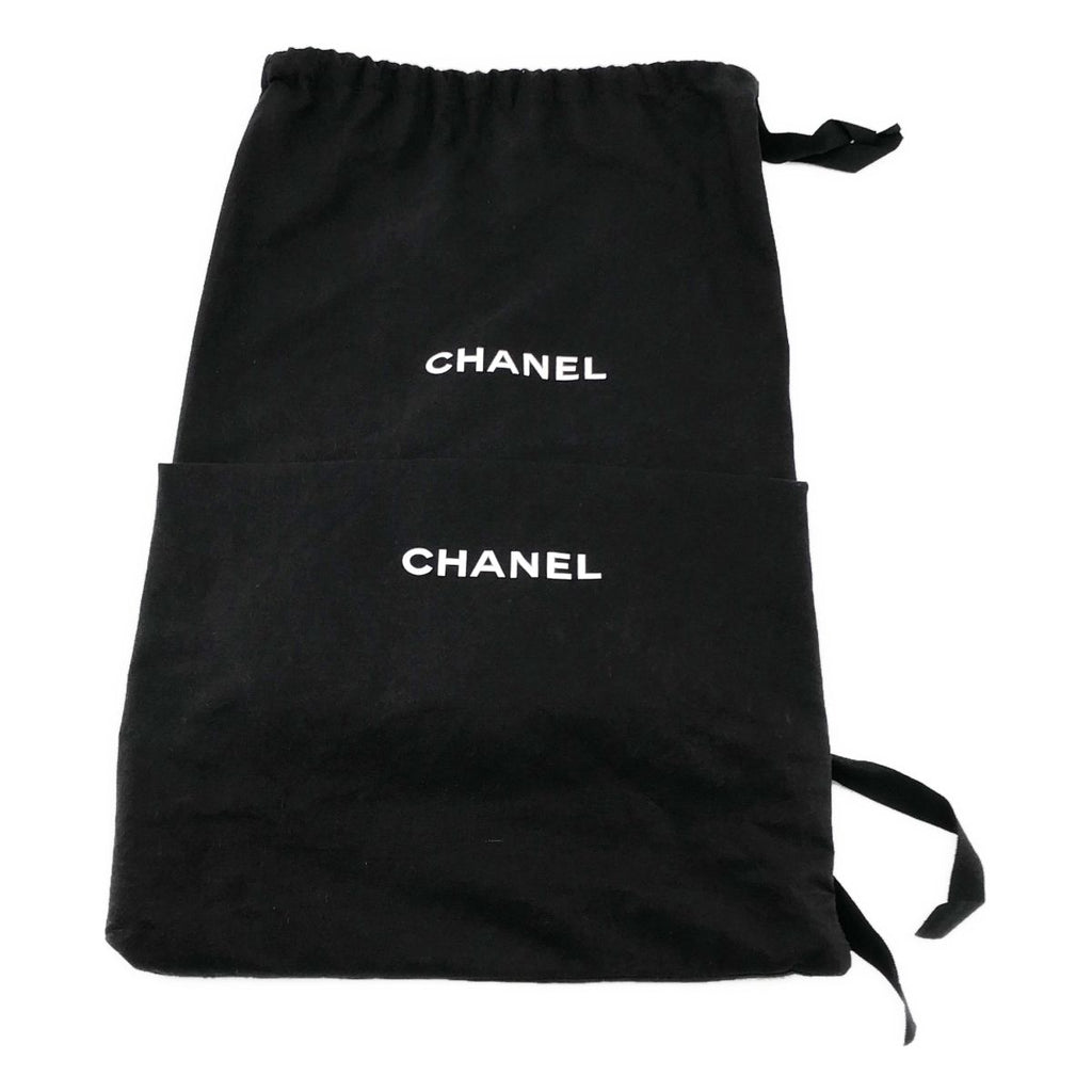 Chanel CC Logo Side Zip Lace Up Boots 36.5 Black — view 8