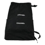 Chanel CC Logo Side Zip Lace Up Boots 36.5 Black — view 8