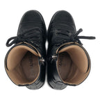 Chanel CC Logo Side Zip Lace Up Boots 36.5 Black — view 4
