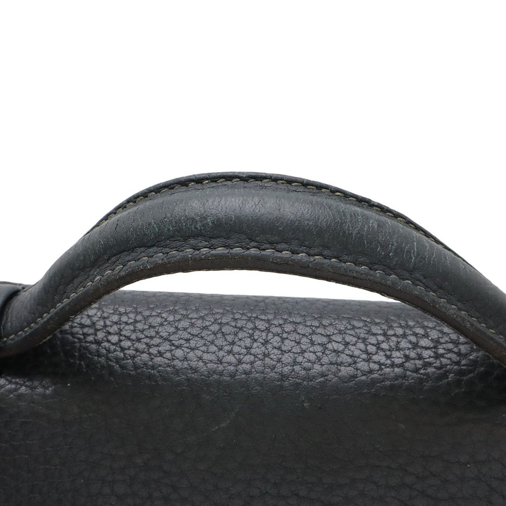 Hermes Sac a Depeches 38 Business Briefcase Document Purse Fjord Leather Navy — view 4
